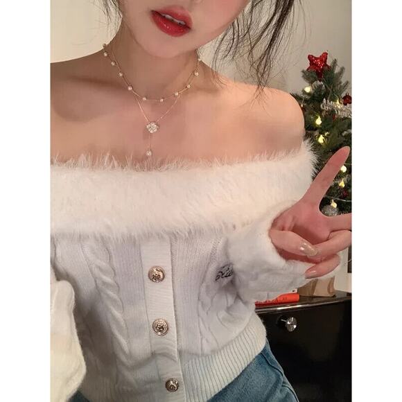 NYU NYU Silver Flower Smiley Face Necklace Rhinestone Chain Boho Artsy Pendant - Picture 4 of 4